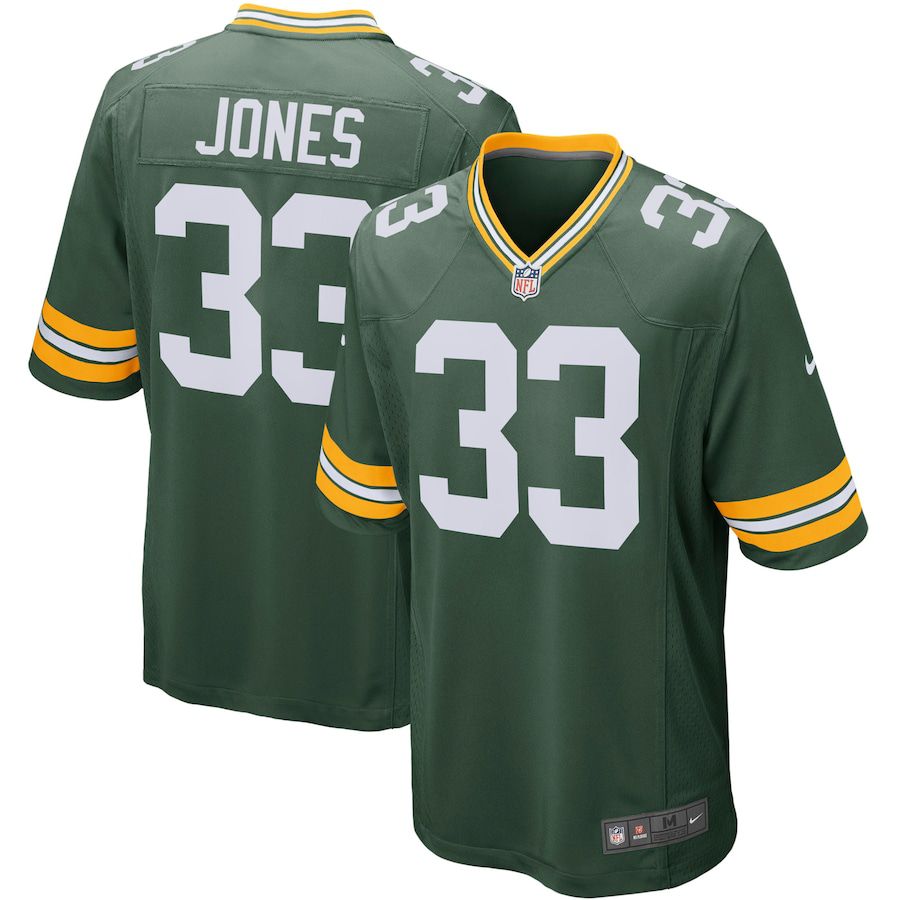 Men Green Bay Packers #33 Aaron Jones Nike Green Player Game NFL Jersey->green bay packers->NFL Jersey